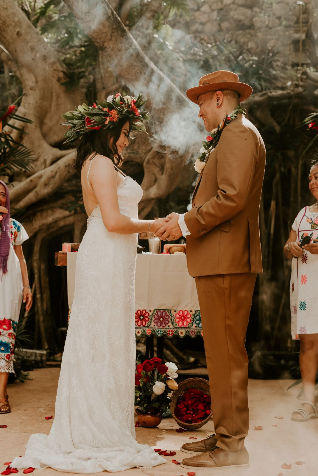 伝統的なマヤの結婚結合セレモニー