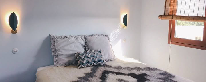 「Tiny house Sea」のダブルベッド／相部屋のベッド