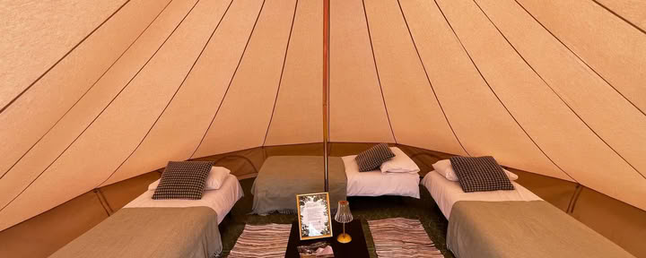 Group 3+ | Private Bell Tent | Single Bed - per person